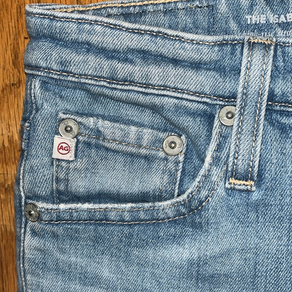 Ag Adriano Goldschmied The Isabelle High Rise Straight Crop Blue Jeans Size 24 - Picture 4 of 13